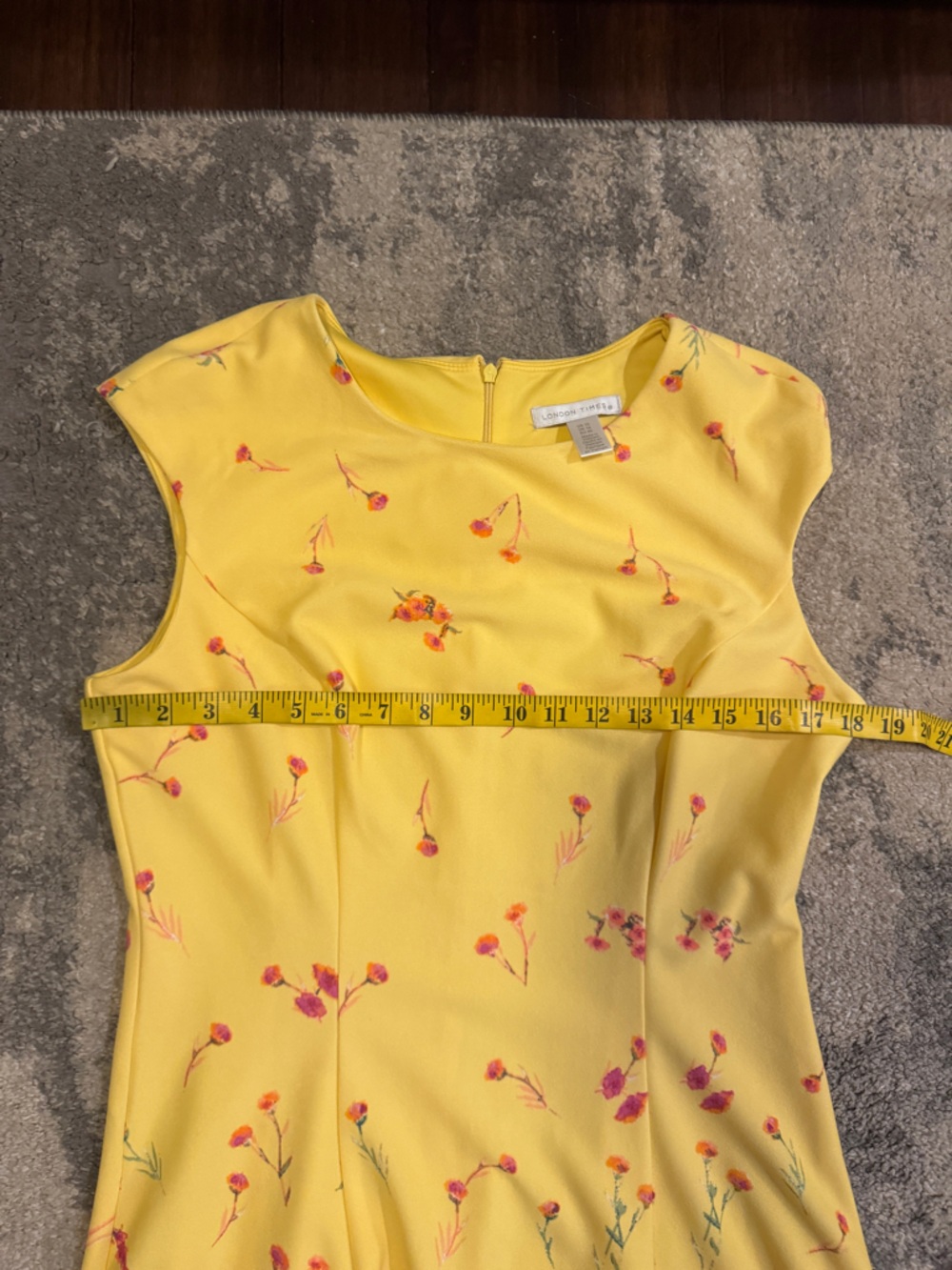 London Times Yellow Floral Midi Dress - Picture 6 of 7